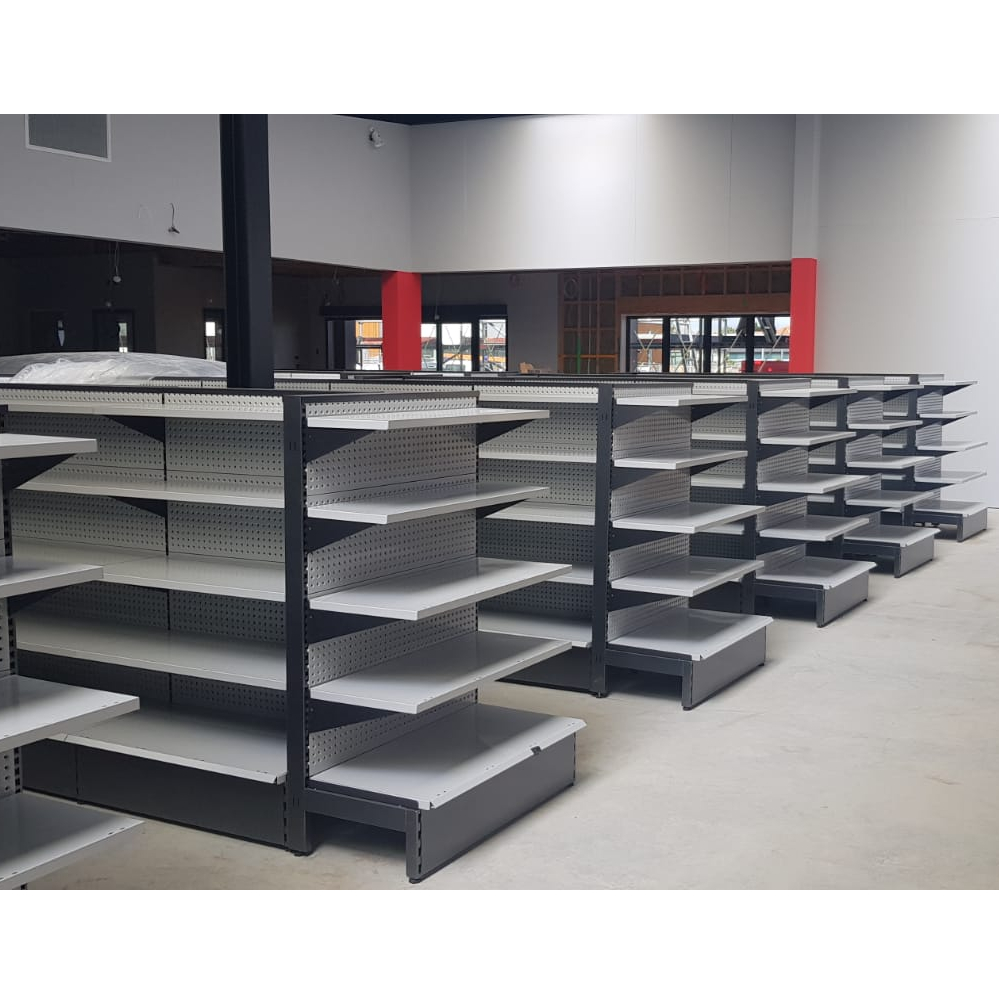 Grey Retail Shelving Unit