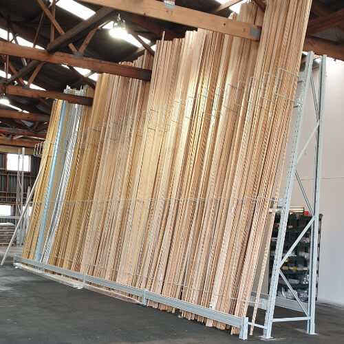 Timber stored on A-Frame Racking