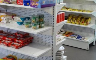 Display Shelving in Dairy Supermarket