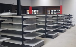 Grey Retail Shelving Unit